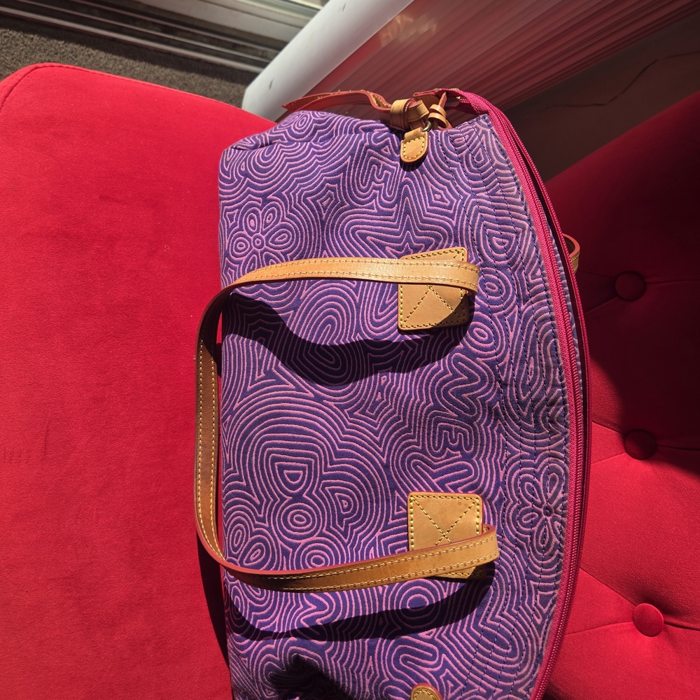 Dooney & Bourke Purple and Tan Shoulder Bag - Picture 5 of 7